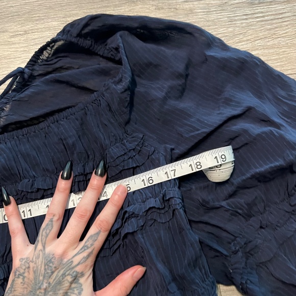 Idyllwind navy blue peasant blouse NWT - Picture 3 of 10